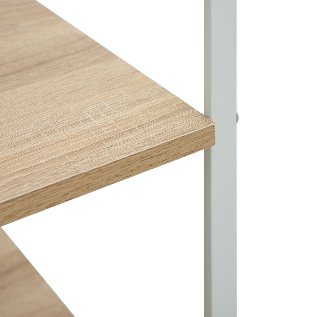 Hylle til mikrobølgeovn hvit eik 60x39,6x123 cm konstruert tre