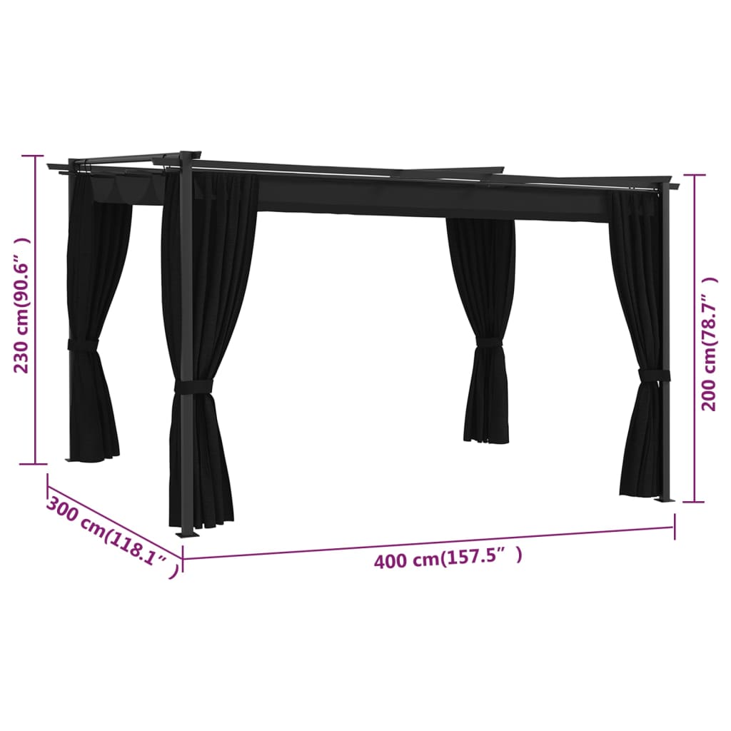 Paviljong 4x3 m antrasitt