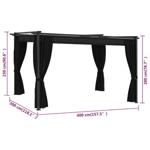 Paviljong 4x3 m antrasitt