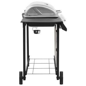 Gassgrill med 4 brennere svart og sølv
