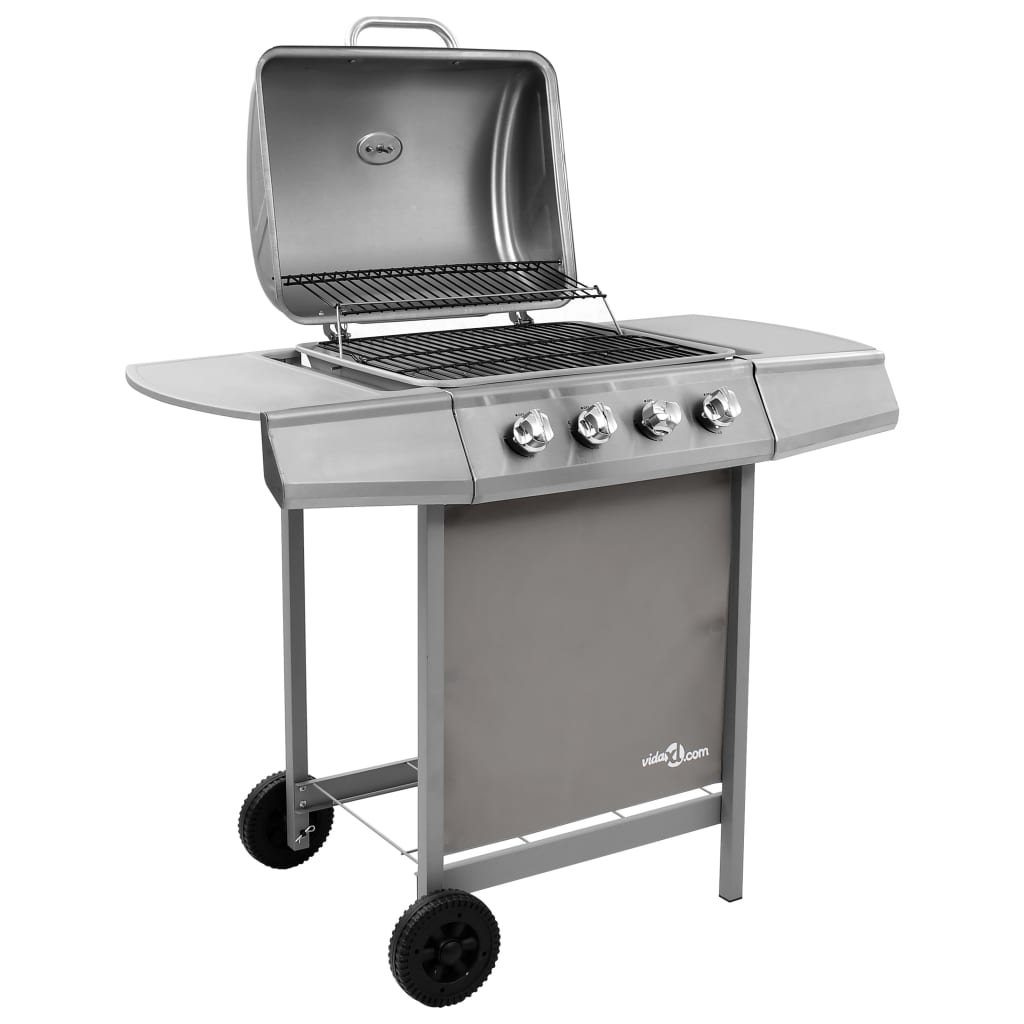Gassgrill med 4 brennere sølv