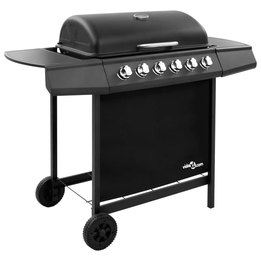 Gassgrill med 6 brennere svart