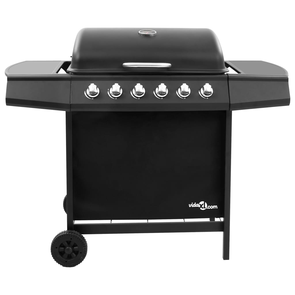 Gassgrill med 6 brennere svart