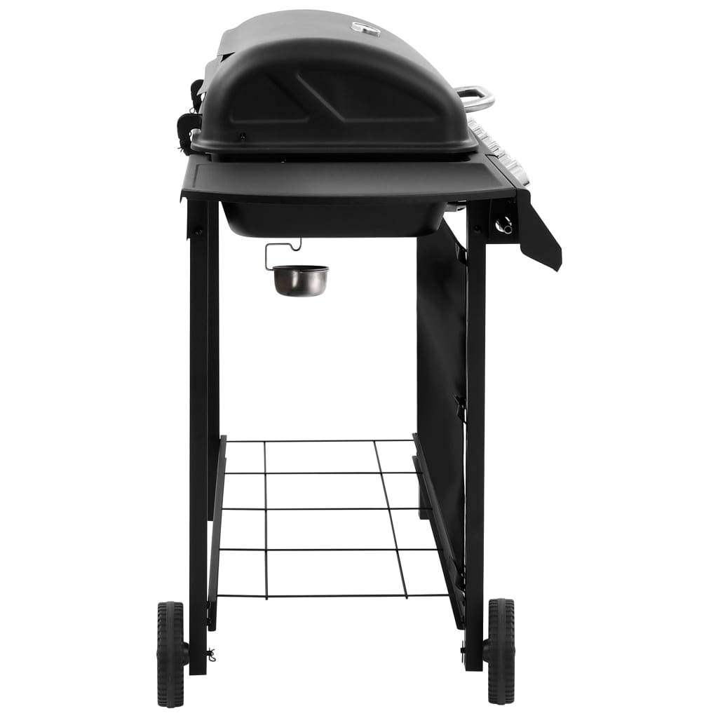 Gassgrill med 6 brennere svart
