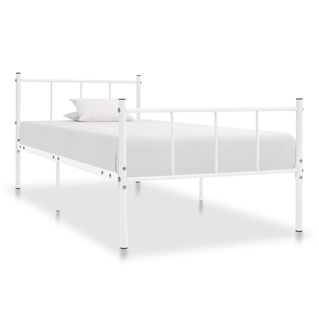 Sengeramme hvit metall 90x200 cm