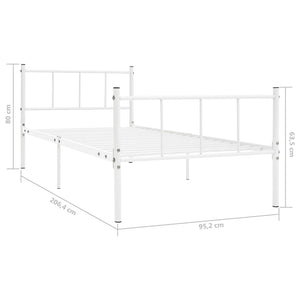Sengeramme hvit metall 90x200 cm