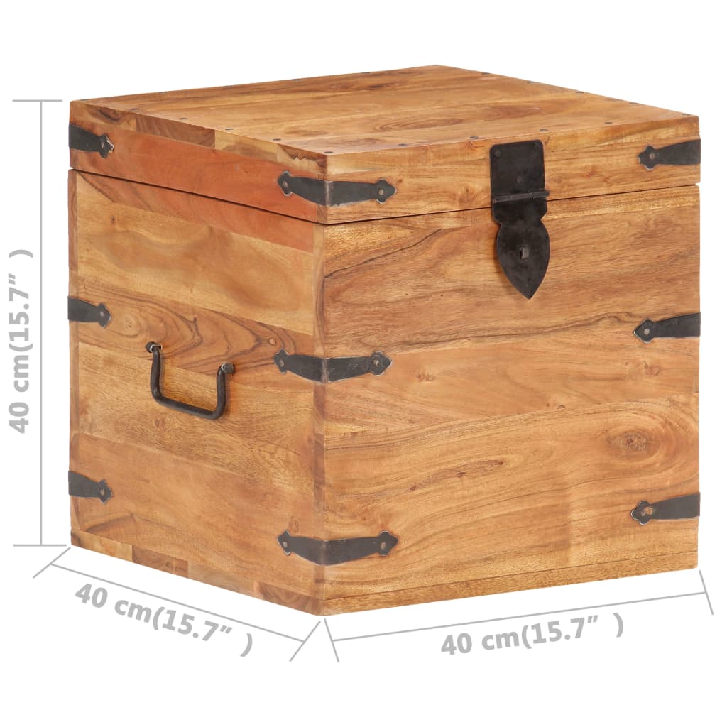 Kiste 40x40x40 cm heltre akasie