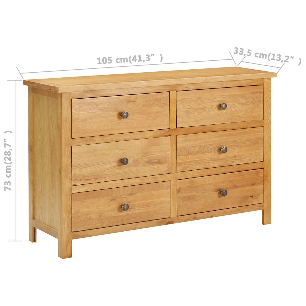 Kommode 105x33,5x73 cm heltre eik
