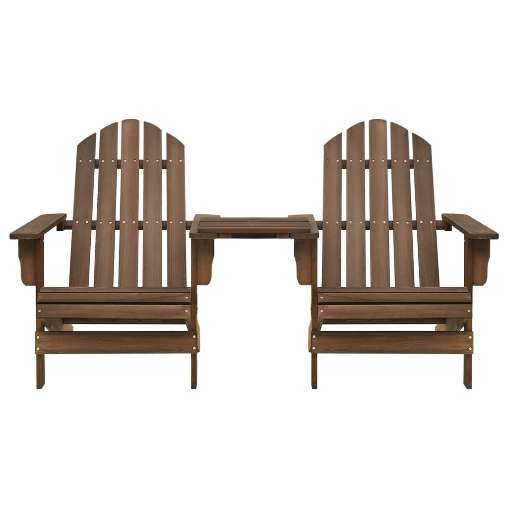 Adirondack hagestoler med tebord heltre gran brun