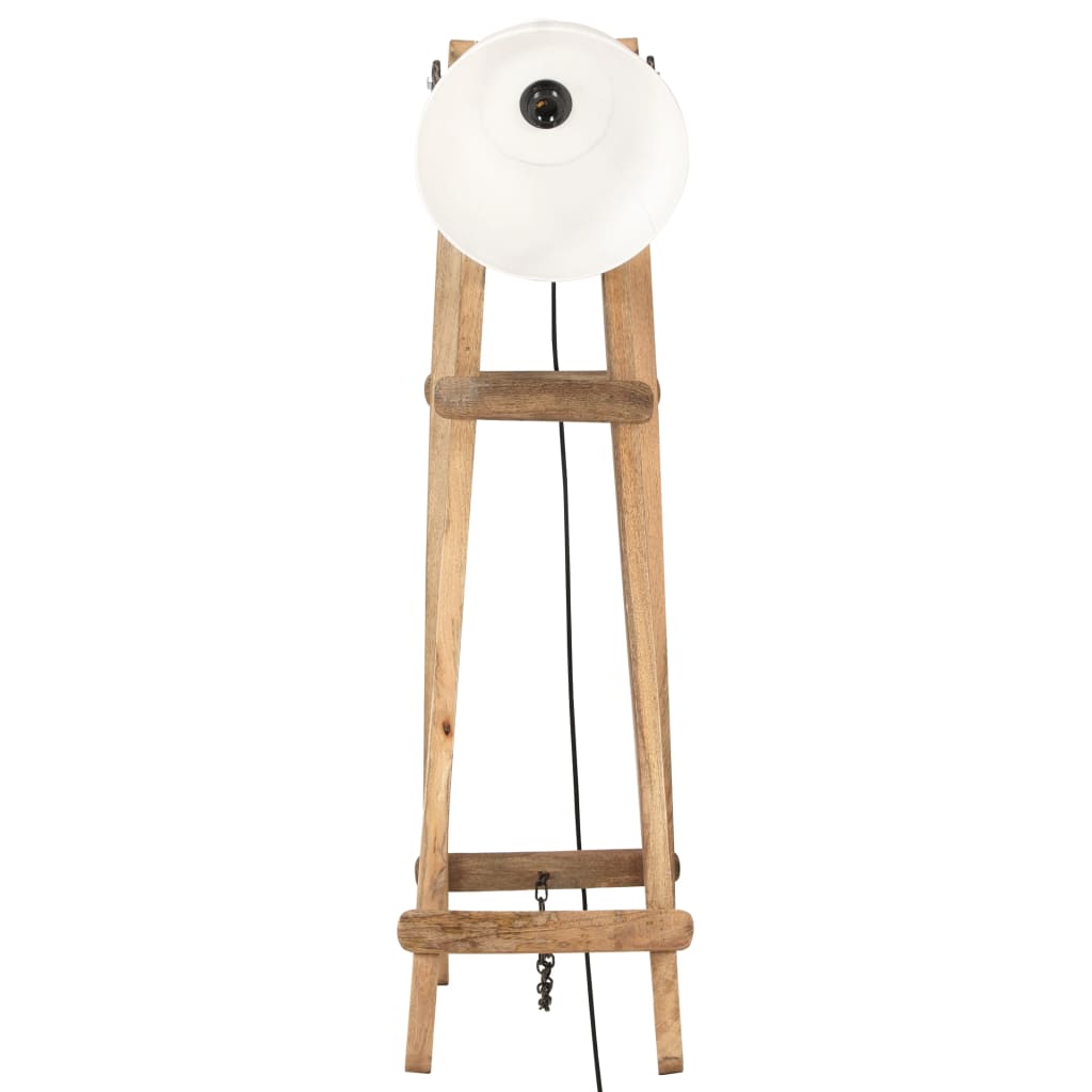 Gulvlampe hvit E27 heltre mango