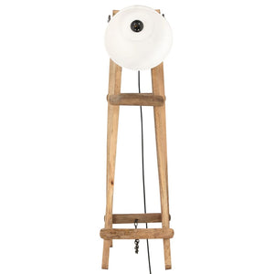 Gulvlampe hvit E27 heltre mango