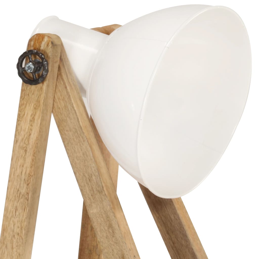 Gulvlampe hvit E27 heltre mango