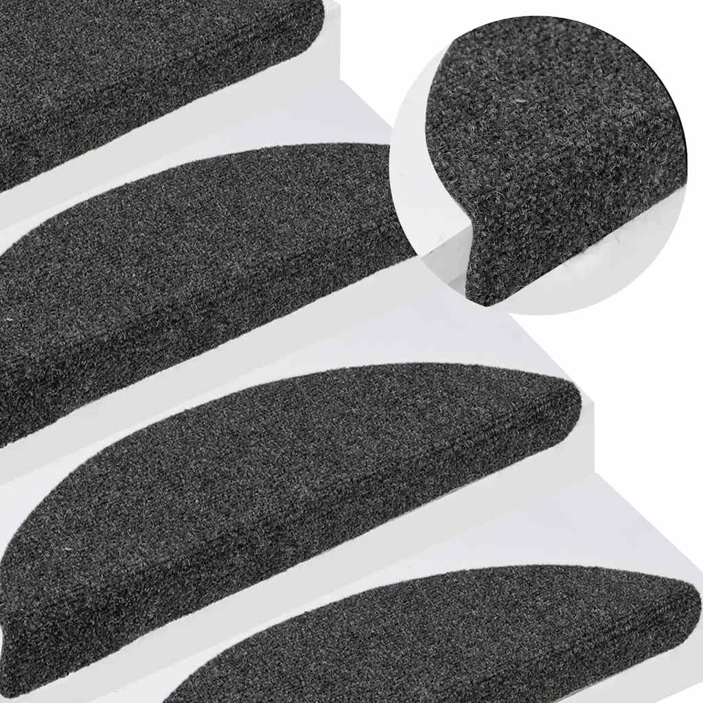 Selvklebende trappematter 15stk antrasitt 65x21x4cm nålestempel