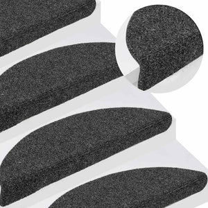 Selvklebende trappematter 15stk antrasitt 65x21x4cm nålestempel