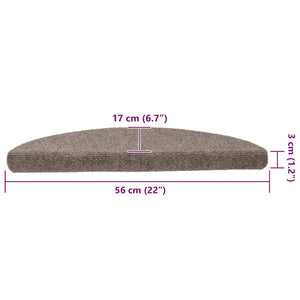 Selvklebende trappematter 15 stk kremhvit 56x17x3cm nålestempel