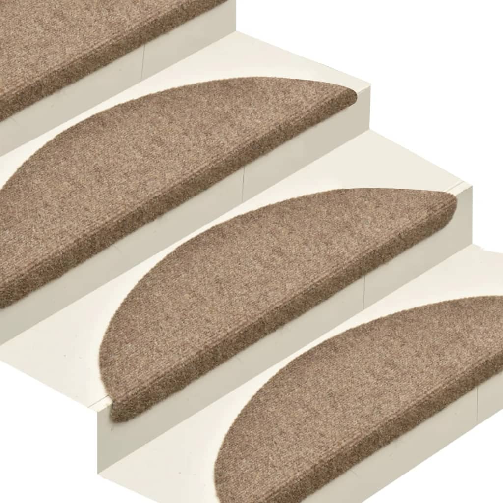 Selvklebende trappematter 15 stk kremhvit 65x21x4cm nålestempel