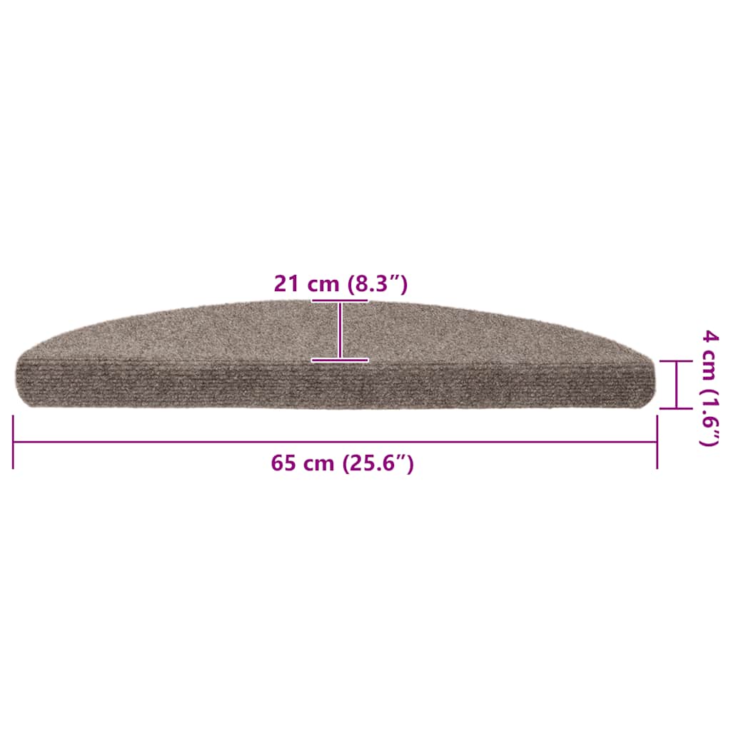 Selvklebende trappematter 15 stk kremhvit 65x21x4cm nålestempel