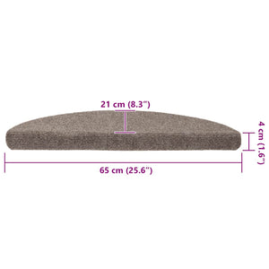 Selvklebende trappematter 15 stk kremhvit 65x21x4cm nålestempel