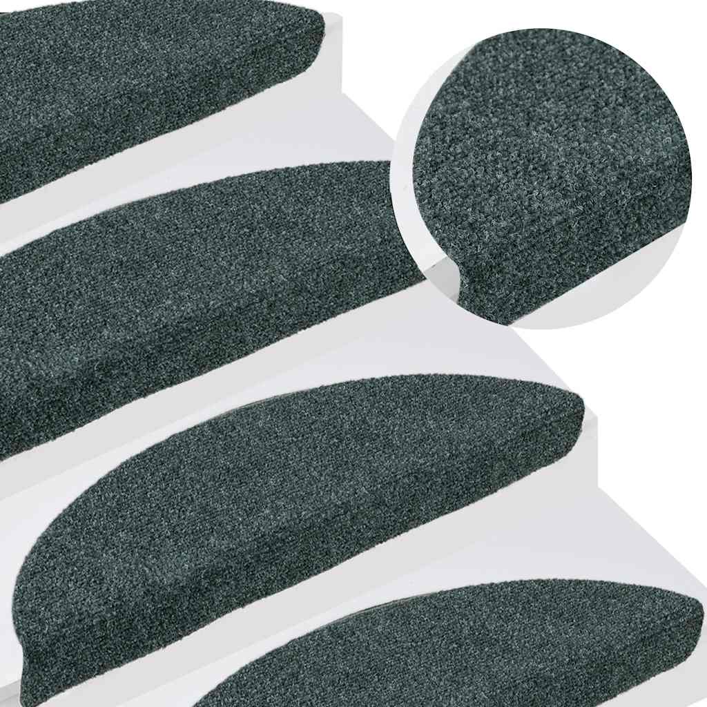 Selvklebende trappematter 15 stk grønn 56x17x3 cm nålestempel