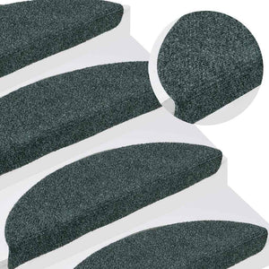 Selvklebende trappematter 15 stk grønn 56x17x3 cm nålestempel