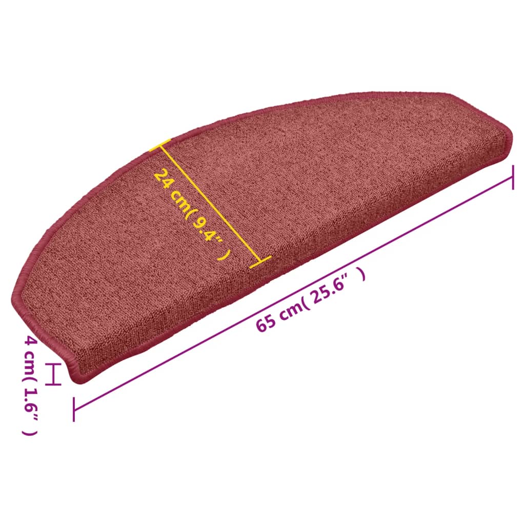 Trappetrinnstepper 15 stk rød 65x24x4 cm