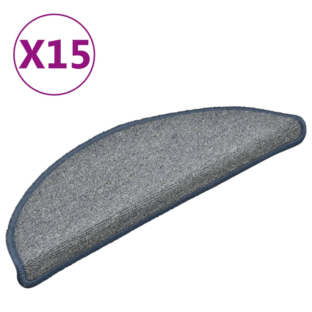 Trappetrinnstepper 15 stk lysegrå og blå 56x17x3 cm