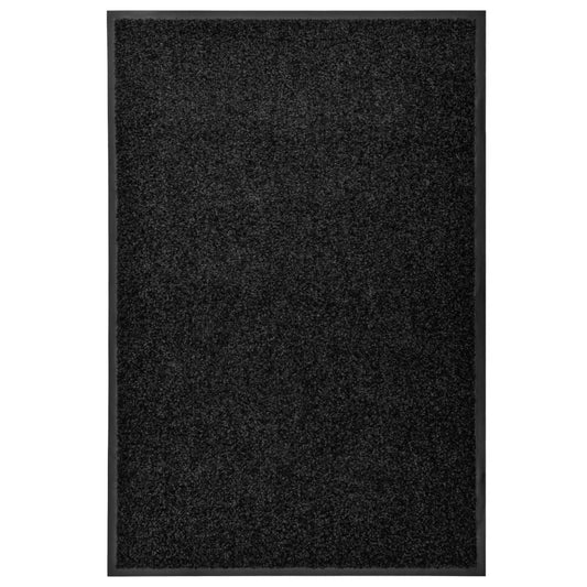 Dørmatte vaskbar svart 60x90 cm