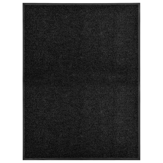 Dørmatte vaskbar svart 90x120 cm