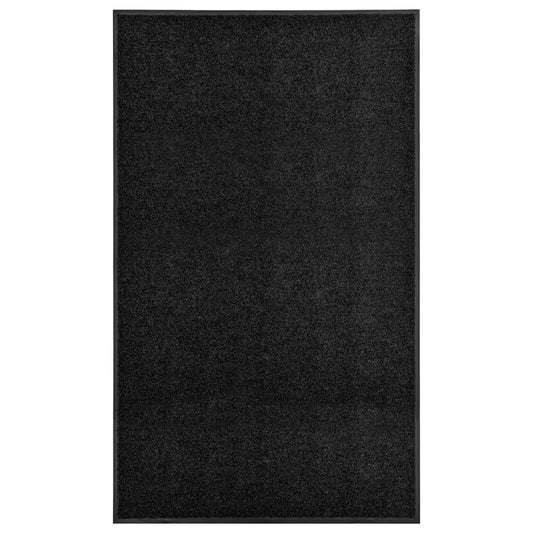 Dørmatte vaskbar svart 90x150 cm