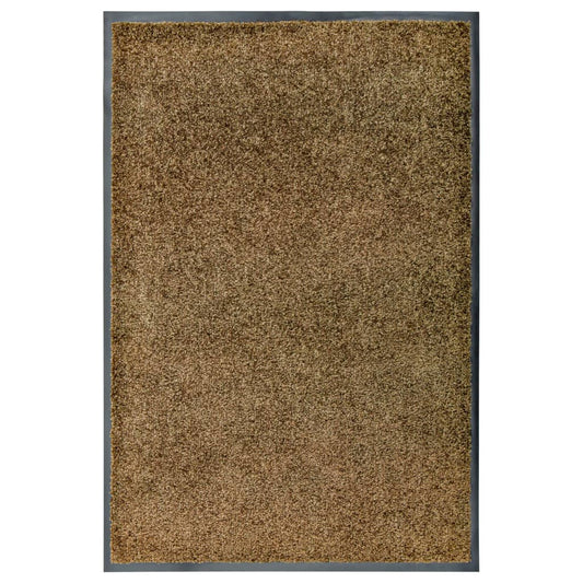 Dørmatte vaskbar brun 60x90 cm