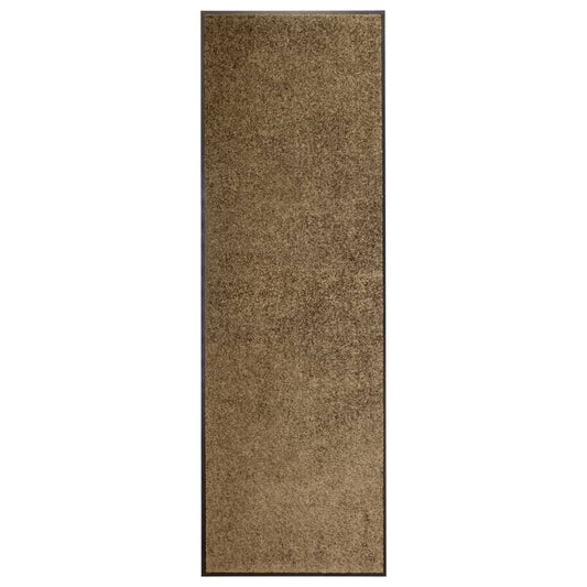 Dørmatte vaskbar brun 60x180 cm
