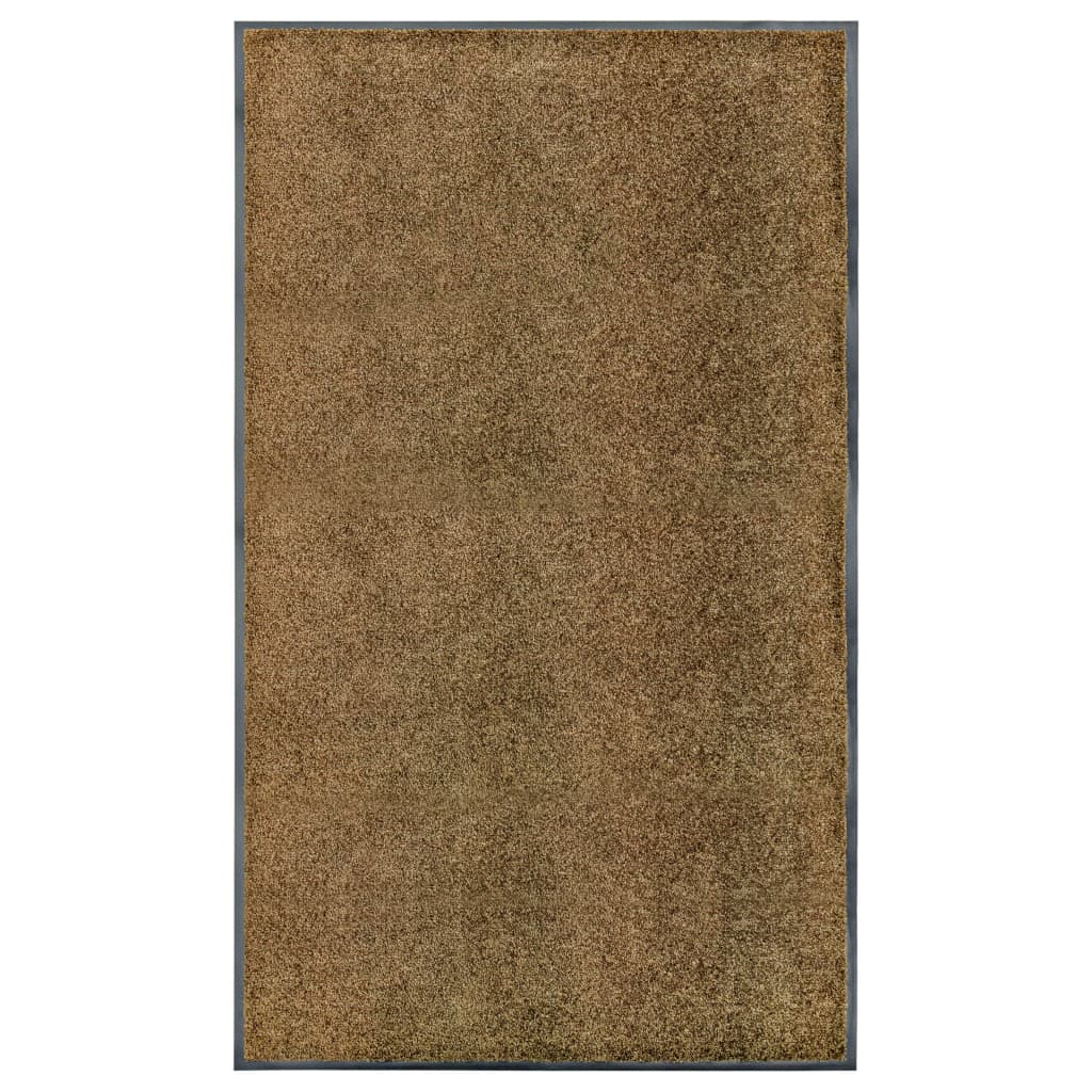 Dørmatte vaskbar brun 90x150 cm