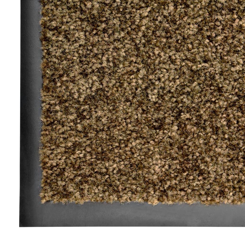 Dørmatte vaskbar brun 90x150 cm