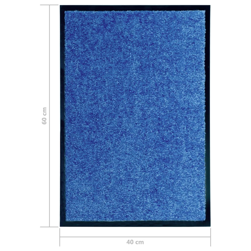 Doormat washable blue 40x60 cm