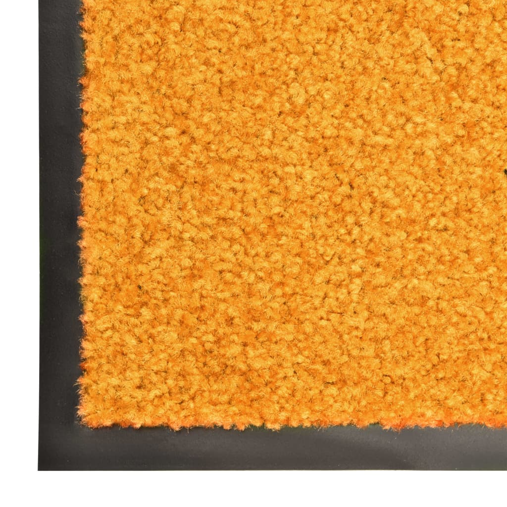 Dørmatte vaskbar oransje 60x90 cm