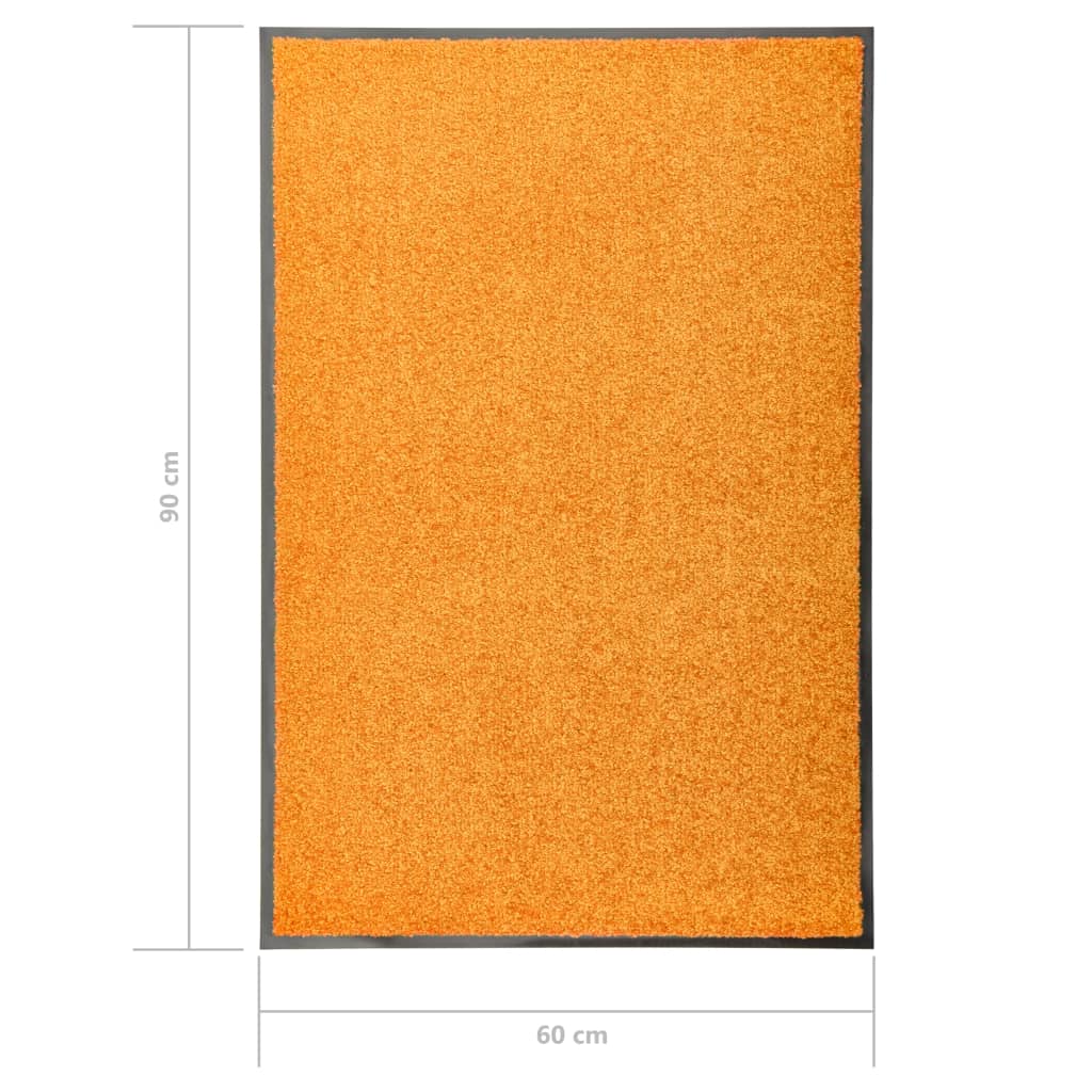 Dørmatte vaskbar oransje 60x90 cm