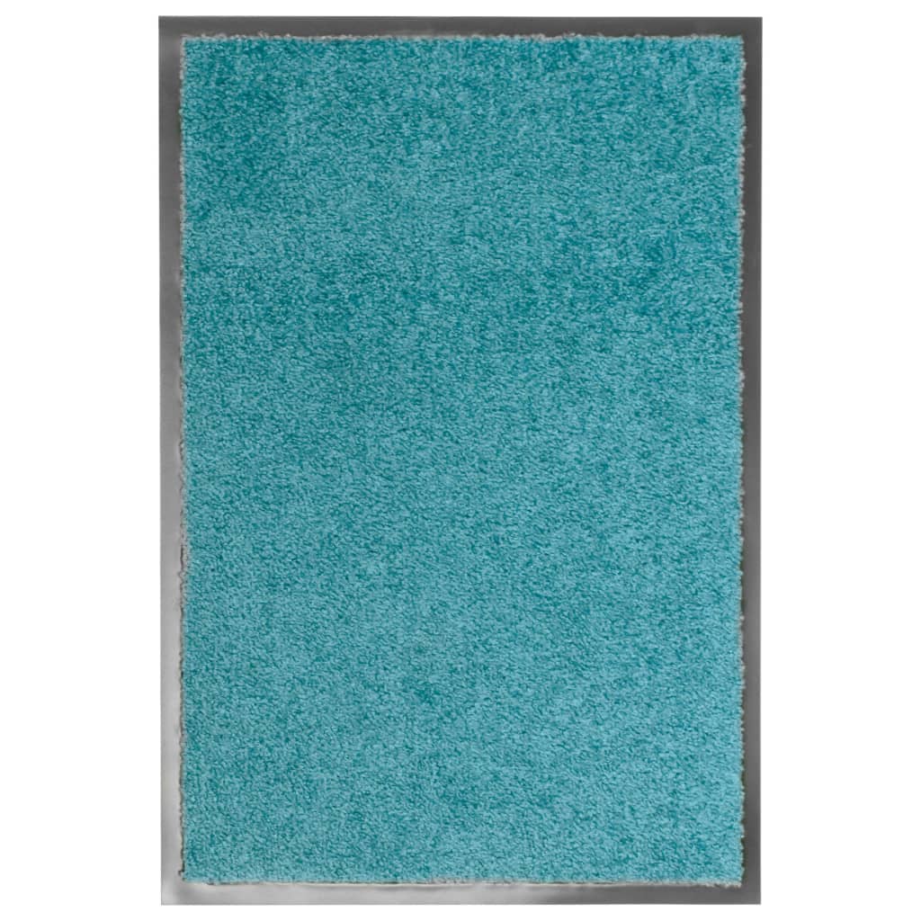 Dørmatte vaskbar turkis 40x60 cm