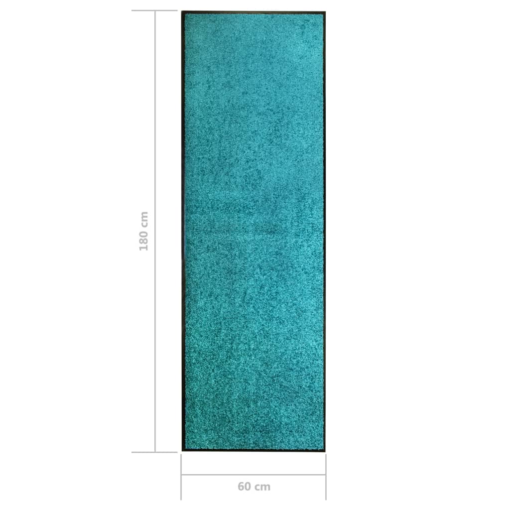 Dørmatte vaskbar turkis 60x180 cm