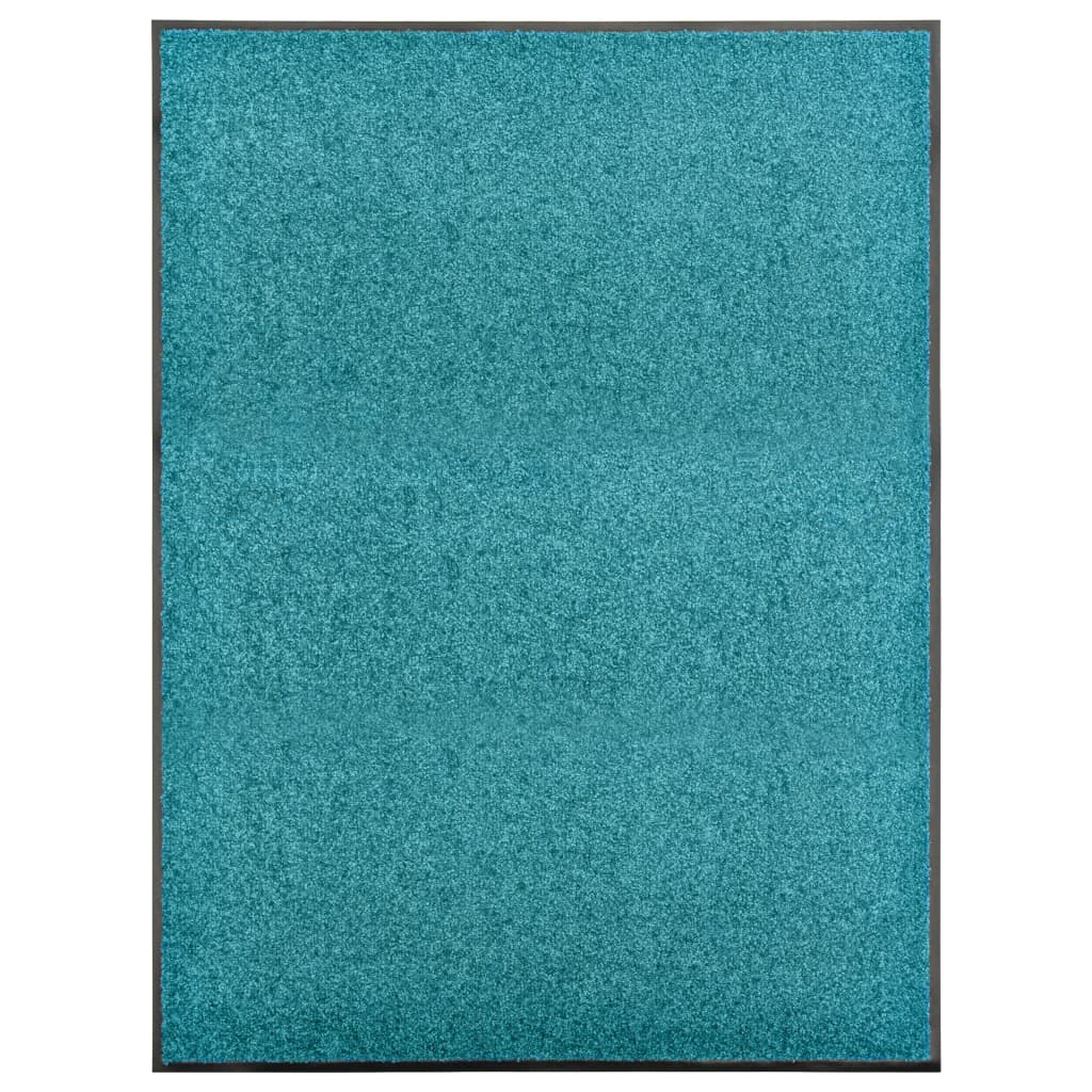Dørmatte vaskbar turkis 90x120 cm