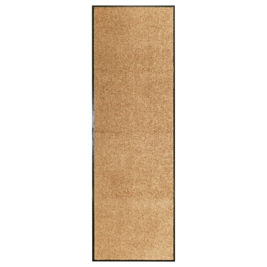 Dørmatte vaskbar kremhvit 60x180 cm