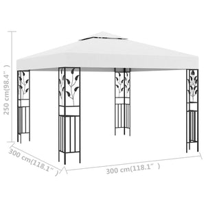 Paviljong 3x3 m hvit 180 g/m²