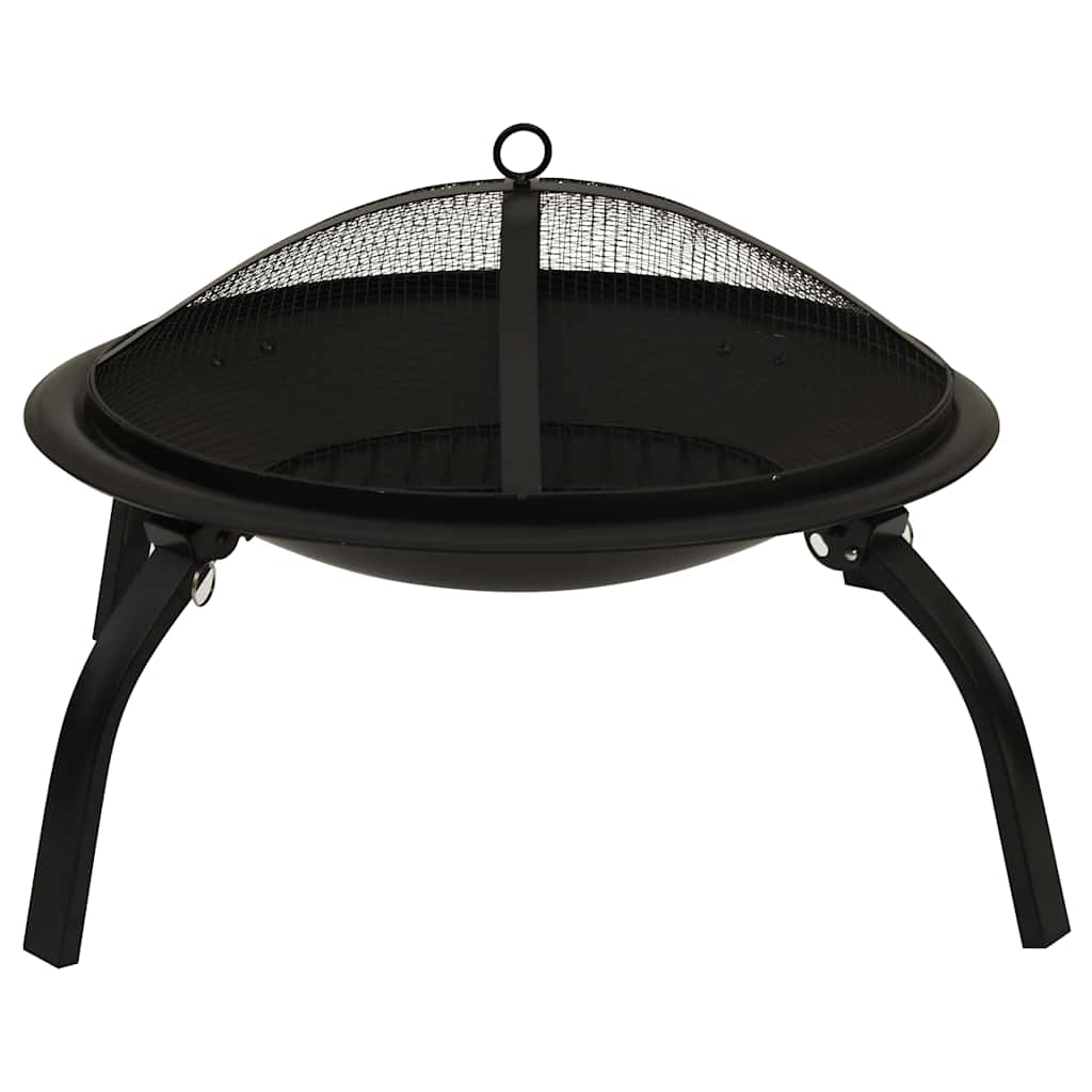 2-i-1 Bålfat og grill med ildrake 56x56x49 cm stål