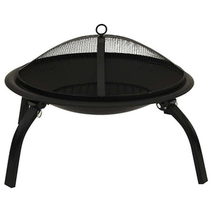2-i-1 Bålfat og grill med ildrake 56x56x49 cm stål