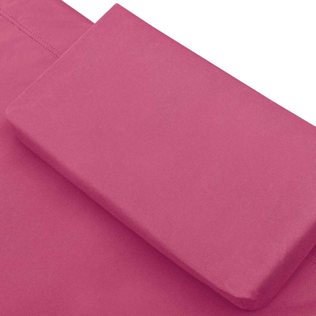 Utendørs sofaseng med solskjerm og pute rosa