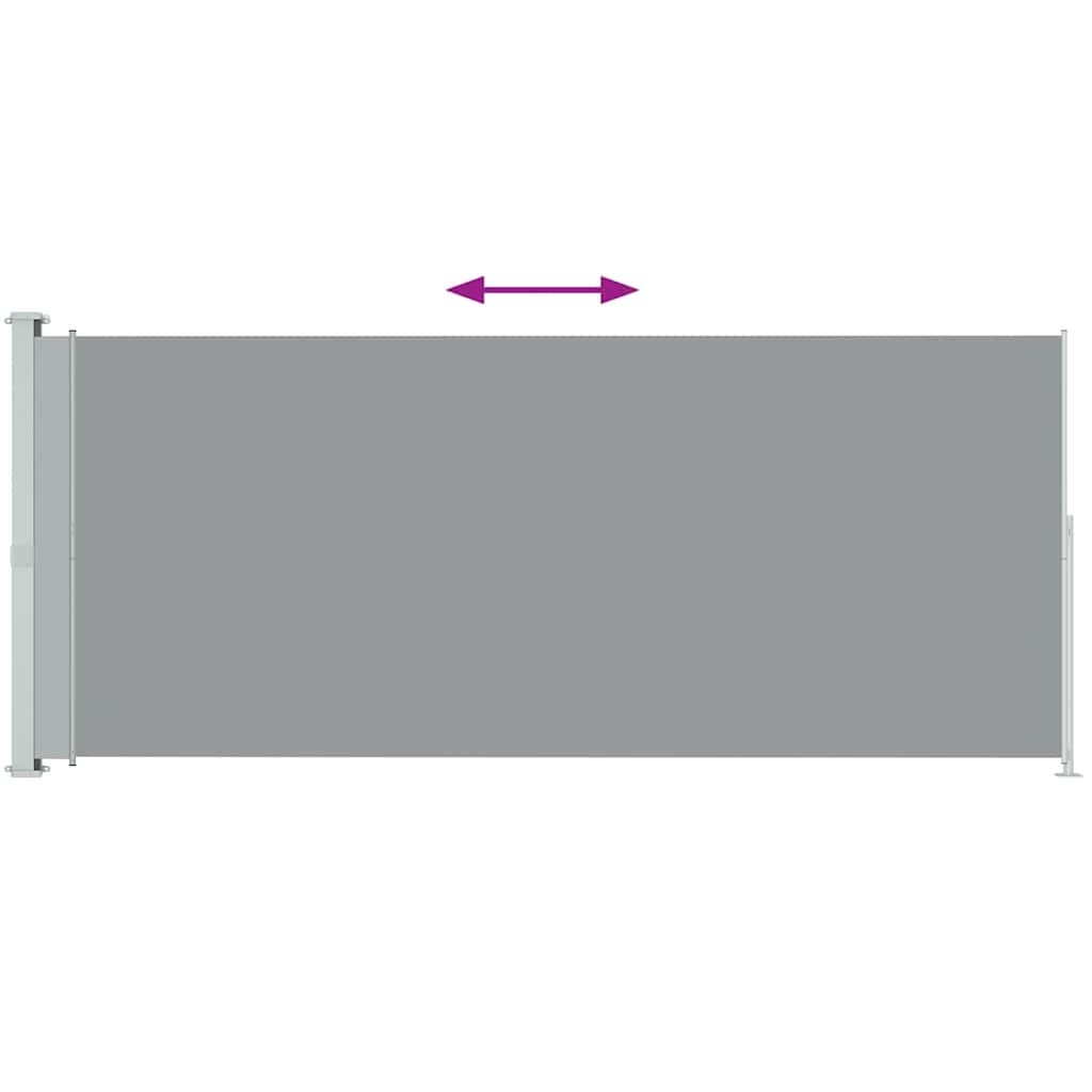 Uttrekkbar sidemarkise 200x500 cm grå