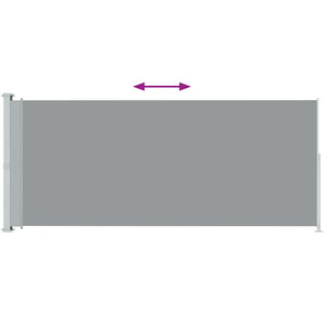 Uttrekkbar sidemarkise 200x500 cm grå