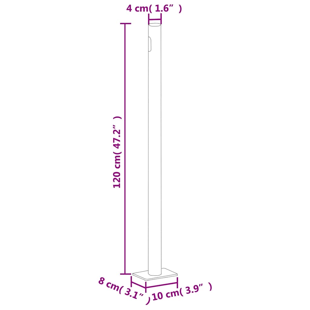 Uttrekkbar sidemarkise 200x500 cm grå