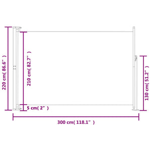 Uttrekkbar sidemarkise 220x300 cm kremhvit