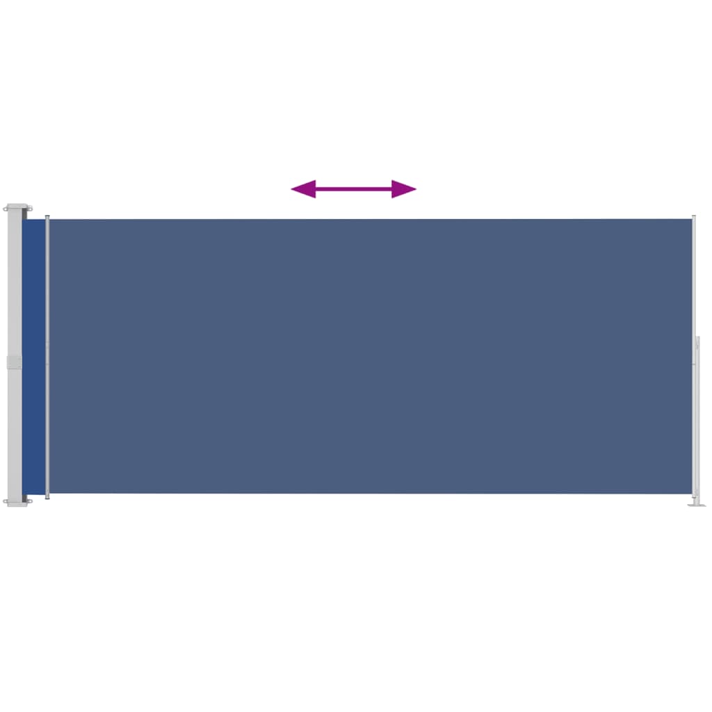 Uttrekkbar sidemarkise 220x500 cm blå