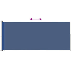 Uttrekkbar sidemarkise 220x500 cm blå
